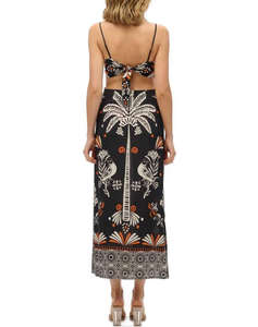SUPERDRY D2 STUD STATEMENT CUT-OUT MAXI DRESS WOMENS DRESS