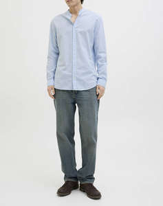 JACK&JONES JJEBREEZE LINEN BLEND BAND SHIRT LS SN