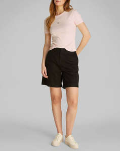 CALVIN KLEIN JEANS WOVEN LABEL RIB FITTED TEE