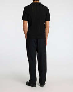 SELECTED SLHWELLS SS KNIT CROCHET OPEN POLO