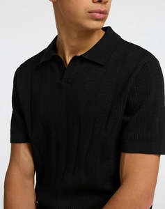 SELECTED SLHWELLS SS KNIT CROCHET OPEN POLO