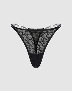 GUESS EDYTHA THONG - GJ JACQUARD MESH БЕЛЬО W