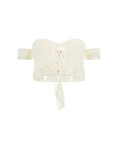 GUESS CROCHET TOP - ACRYLIC CROCHET YARN ТЕНИСКА W