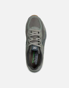 SKECHERS Leather Overlay Mesh Lace Up Sneaker W/ Swan Logo
