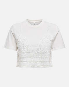 ONLY ONLBETSY LIFE S/S O-NECK MIX TOP JRS