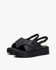 TOMMY HILFIGER TH LOGO HW PADDED LEATHER SANDAL