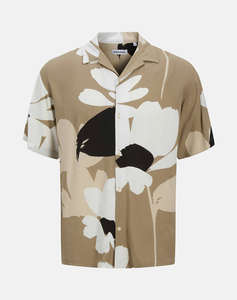 JACK&JONES JJJEFF MONOCHROME RESORT SHIRT SS