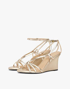 TOMMY HILFIGER METAL LEATHER KNOTS WEDGE SANDAL