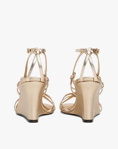 TOMMY HILFIGER METAL LEATHER KNOTS WEDGE SANDAL