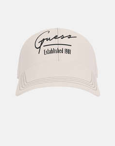 GUESS LOGO BASEBALL CAP - COTTON CAP DIAGONAL TWILL ACCESSORIES W