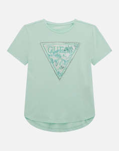 GUESS HIGH LOW SS T-SHIRT - MID ORGANIC CO STR JERSEY 160 ТЕНИСКА G