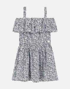 GUESS SANGALLO OFF SHOULDE - SANGALLO MUSLIN GRAPES COTTON РОКЛЯ G