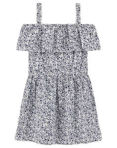 GUESS SANGALLO OFF SHOULDE - SANGALLO MUSLIN GRAPES COTTON РОКЛЯ G