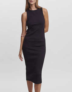 AWARE AWLAVENDER SL O-NECK CALF DRESS NOOS
