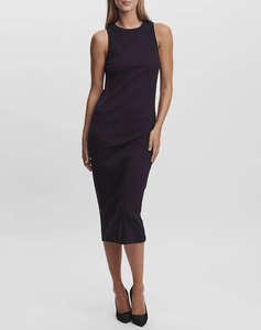 AWARE AWLAVENDER SL O-NECK CALF DRESS NOOS