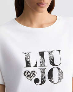 LIU JO WHITE_WA5J21__ECS T-SHIRT MODA M/C ДАМСКА ТЕНИСКА