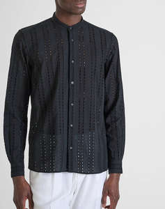 ANTONY MORATO MMSL00668FA440063 MIN OF 6 SHIRT MADRID REGULAR STRAIGTH FIT IN EMBROIDERED POPELINE COTTON FABRIC WITH LOGOED METAL BADGE РИЗА ЗА МЪЖЕ