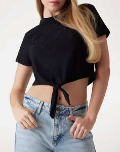 GUESS CN SS EYELET TONE ON TONE TEE ДАМСКА ТЕНИСКА