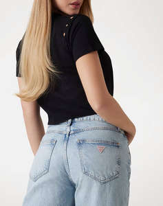 GUESS CN SS EYELET TONE ON TONE TEE ДАМСКА ТЕНИСКА