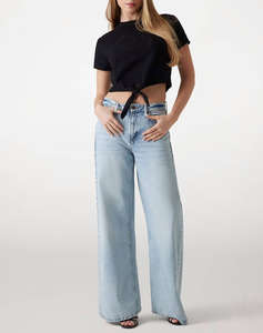 GUESS CN SS EYELET TONE ON TONE TEE ДАМСКА ТЕНИСКА