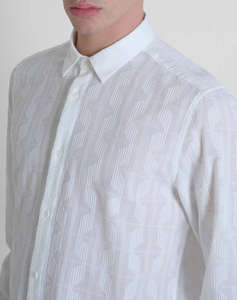 ANTONY MORATO MMSL00614FA440054 MIN OF 6 SHIRT BARCELONA REGULAR STRAIGHT FIT IN DOBBY COTTON FABRIC ABSTRACT GEOMETRIC PATTERN РИЗА ЗА МЪЖЕ