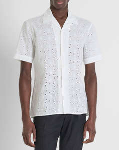 ANTONY MORATO MMSS00189FA440059 MIN OF 6 SHIRT HONOLULU RELAXED STRAIGHT FIT IN EMBROIDERED POPELINE COTTON FABRIC WITH LOGOED METAL BADGE РИЗА ЗА МЪЖЕ