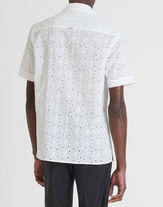 ANTONY MORATO MMSS00189FA440059 MIN OF 6 SHIRT HONOLULU RELAXED STRAIGHT FIT IN EMBROIDERED POPELINE COTTON FABRIC WITH LOGOED METAL BADGE РИЗА ЗА МЪЖЕ