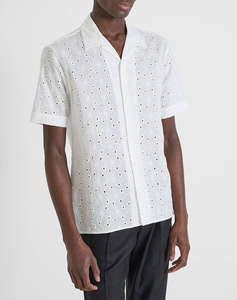 ANTONY MORATO MMSS00189FA440059 MIN OF 6 SHIRT HONOLULU RELAXED STRAIGHT FIT IN EMBROIDERED POPELINE COTTON FABRIC WITH LOGOED METAL BADGE РИЗА ЗА МЪЖЕ