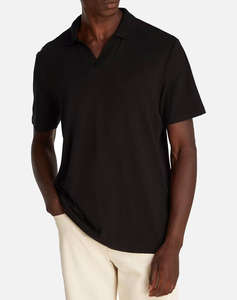 CALVIN KLEIN LINEN COTTON CUBAN COLLAR POLO