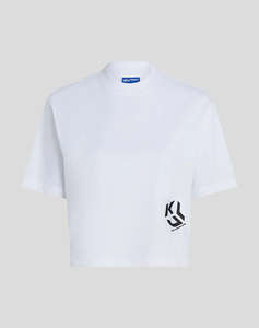 KARL LAGERFELD KLJ REG CROPPED MONOGRAM TEE