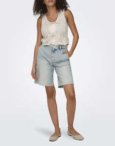 ONLY ONLLIZZY LIFE SL CROCHET TIE VEST KNT