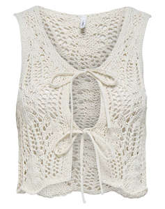 ONLY ONLLIZZY LIFE SL CROCHET TIE VEST KNT