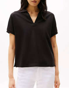 TOMMY HILFIGER LYOCELL OPEN-NK RELAXED POLO SS