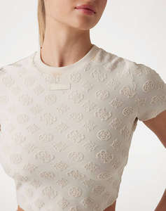 GUESS PEONY JACQUARD KNIT - RECY POLY-COTTON JACQ SPONGE ДАМСКА ТЕНИСКА