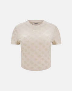 GUESS PEONY JACQUARD KNIT - RECY POLY-COTTON JACQ SPONGE ДАМСКА ТЕНИСКА