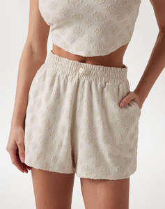 GUESS PEONY JACQUARD SHORT - RECY POLY-COTTON JACQ SPONGE ДАМСКИ КЪСИ ПАНТАЛОНИ