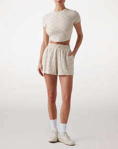 GUESS PEONY JACQUARD SHORT - RECY POLY-COTTON JACQ SPONGE ДАМСКИ КЪСИ ПАНТАЛОНИ