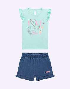 GUESS SET SST-SHIRT+STRDEN - MID ORGANIC CO STR JERSEY 160 КОМПЛЕКТ ДЕЦАGIRL