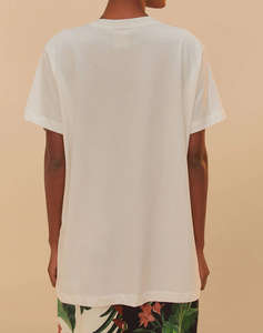 FARM RIO AMERICA LATINA OFF-WHITE RELAXED T-SHIRT