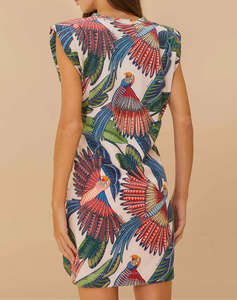 FARM RIO MACAW FLIGHT PINK MINI TSHIRT DRESS