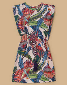 FARM RIO MACAW FLIGHT PINK MINI TSHIRT DRESS