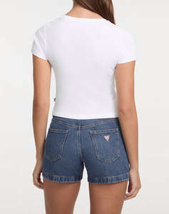 GUESS JEANS GJ SL CN SNAP EMBRO - ORG CO GUNNAR STR RIB 215 ТЕНИСКА W