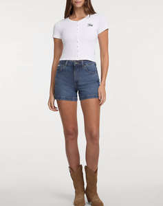 GUESS JEANS GJ SL CN SNAP EMBRO - ORG CO GUNNAR STR RIB 215 ТЕНИСКА W