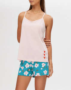 MINERVA ДАМСКА ПИЖАМА ΜΠΡΤ.HEART-FLORAL