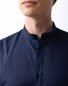 THE BOSTONIANS РИЗА ΒΑΜΒΑΚΙ ΛΙΝΟ CUSTOM FIT Plain COTTONLINEN Mao CustomFit