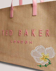 TED BAKER FLORAFF Floral Applique Extra Large Raffia Icon Bag (Размери: 36 x 45 x 14см.)