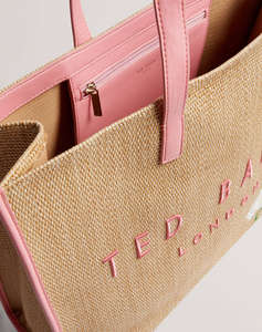 TED BAKER FLORAFF Floral Applique Extra Large Raffia Icon Bag (Размери: 36 x 45 x 14см.)