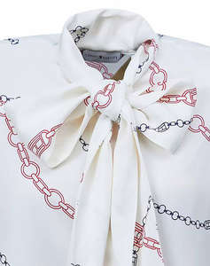 TOMMY HILFIGER FLUID VISCOSE BOW LS BLOUSE