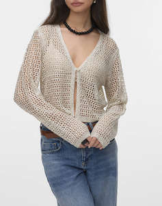VERO MODA VMLEILANI GLITTER LS V-NECK SHORT CARDI