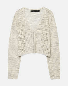 VERO MODA VMLEILANI GLITTER LS V-NECK SHORT CARDI